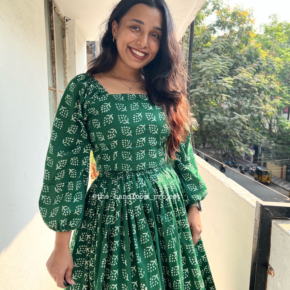 Green cotton co-ord set - THEHANDLOOMPROJECT