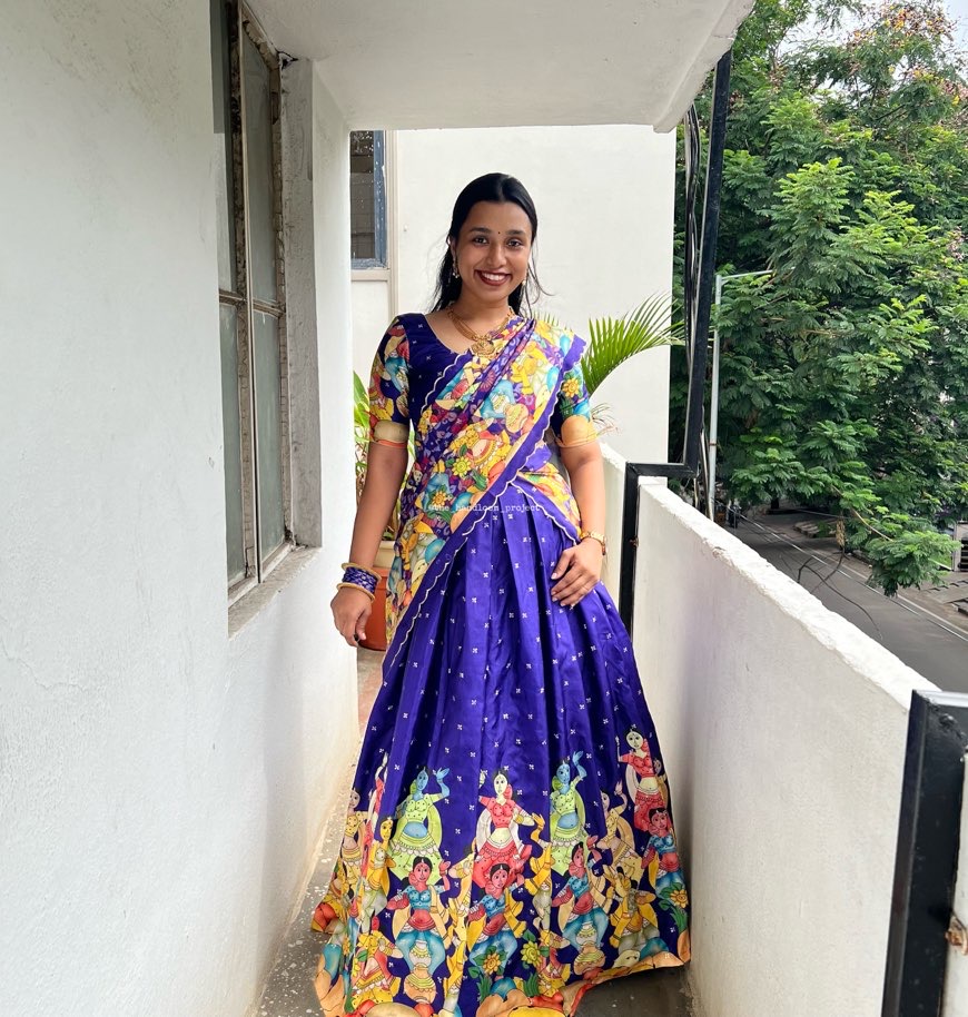 Himaja in pattu half sarees – South India Fashion | Half saree designs,  Bridal blouse designs, Kids designer dresses
