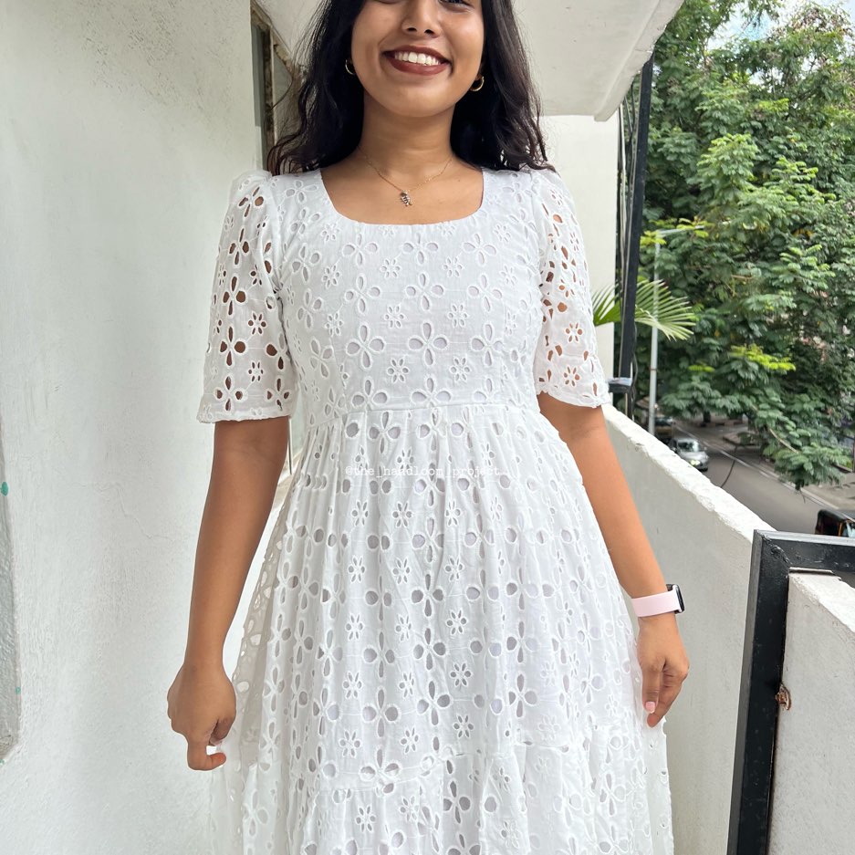 SOLD OUT Jasmine white Hakoba midi dress Price: 1899/- plus shipping Shop  on our website www.mouribymounika.in - Can be customised t... | Instagram