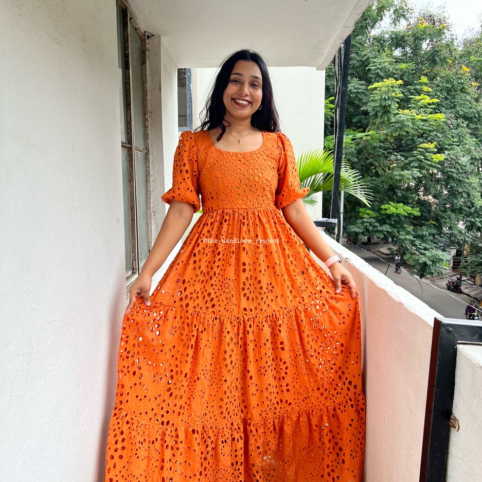 Orange Ready to Wear Gown For Women Ethnic Wear – FOURMATCHING